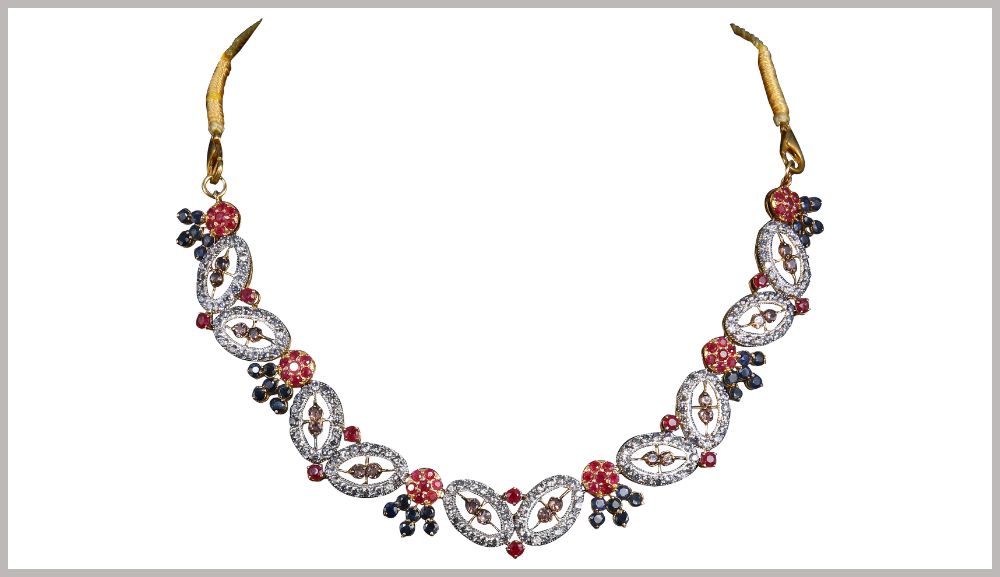 Pastel Colored Diamond Necklace
