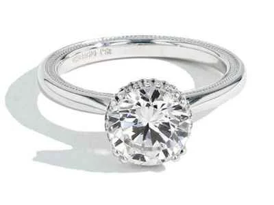 A diamond ring kept in front