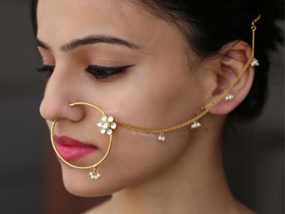 A bridal wear floral​ nose ring