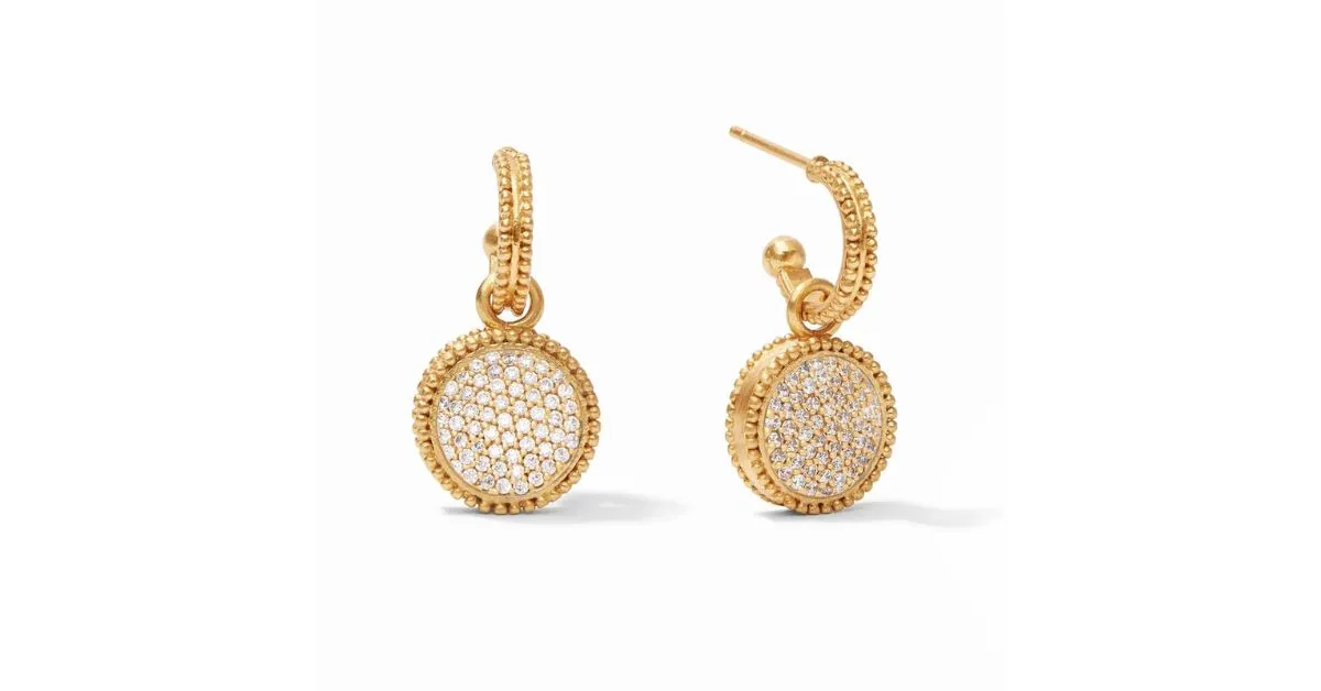 pair of gold earrings